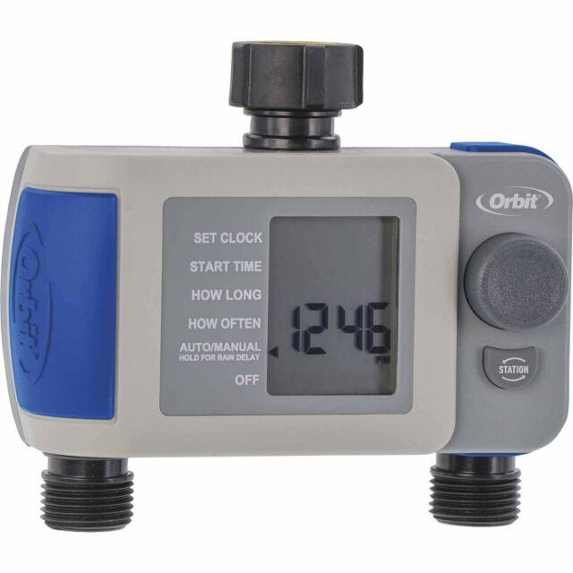 Orbit Dial Hose Tap Timer 2 Outlet The Irrigation Warehouse
