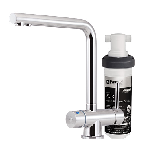 Puretec Quick Twist Undersink Filter using Ultra Z Filtration Technology with Tripla™ T6 LED Mixer Tap